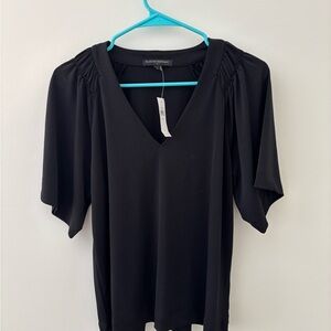 Banana Republic Factory Black V-Neck Women's Top